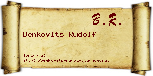 Benkovits Rudolf névjegykártya
