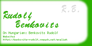 rudolf benkovits business card